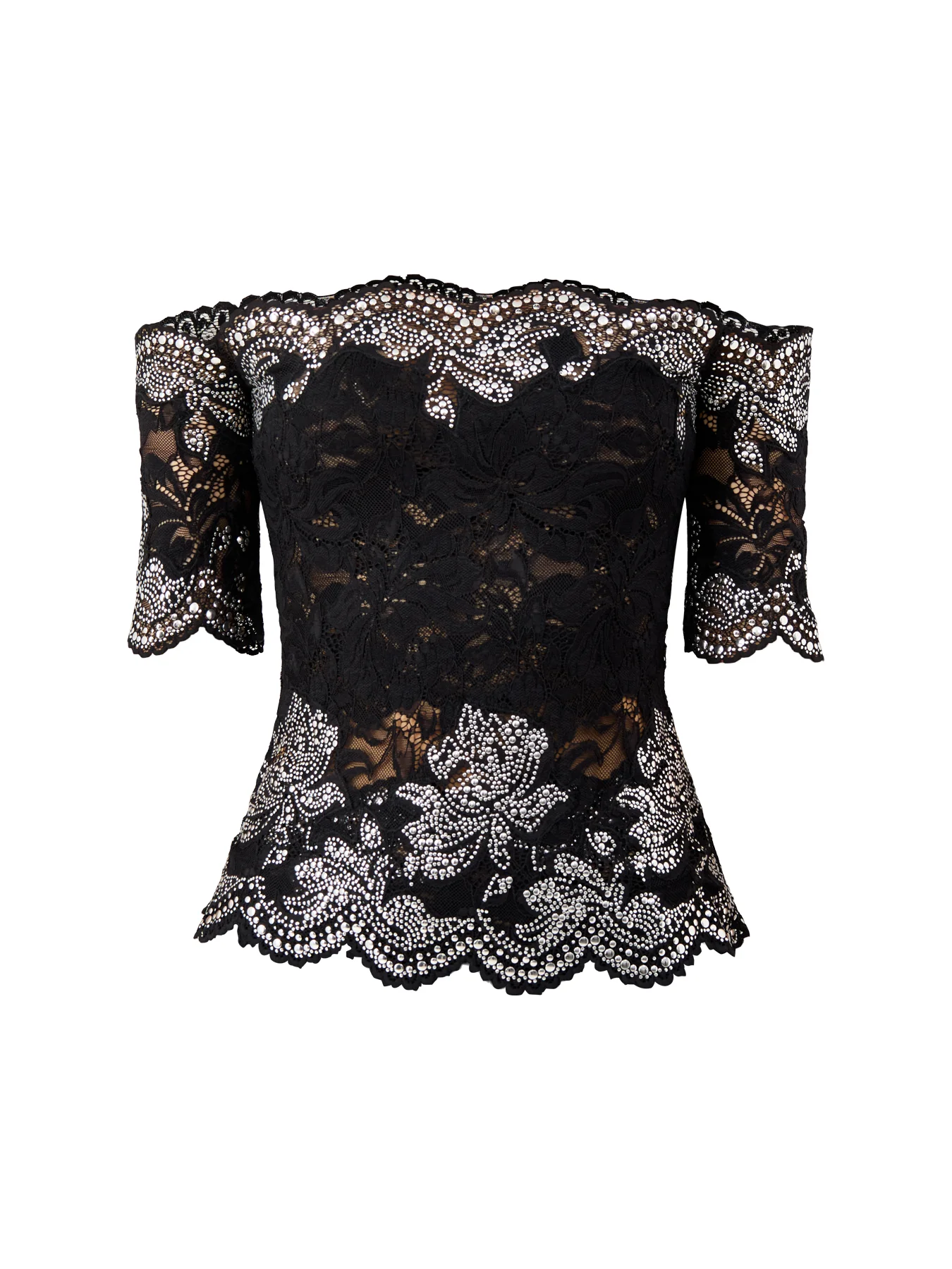 Off Shoulder Dropped Lace Top