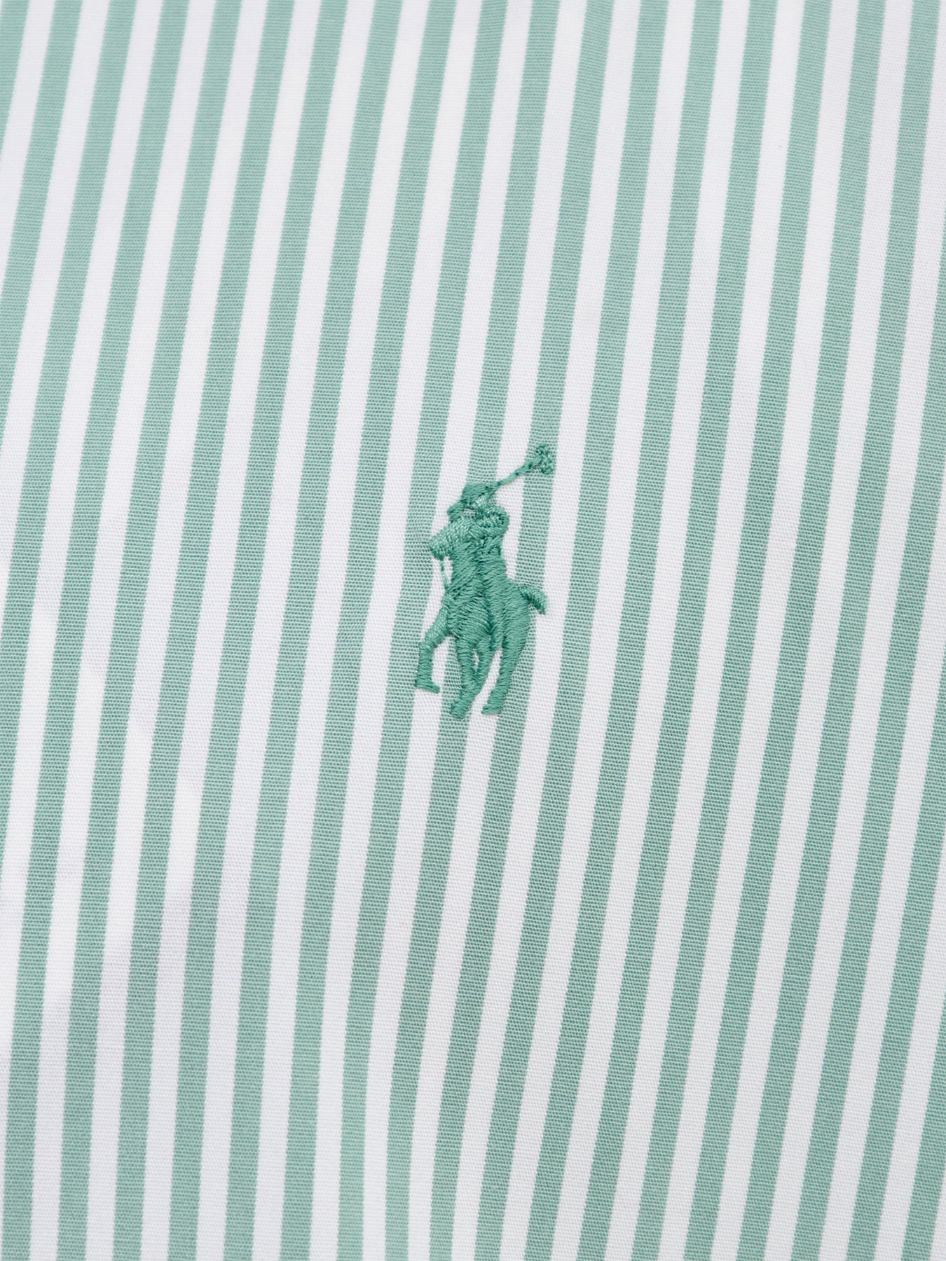 Custom Fit Stripe Poplin Shirt Faded Mint White - Image 3