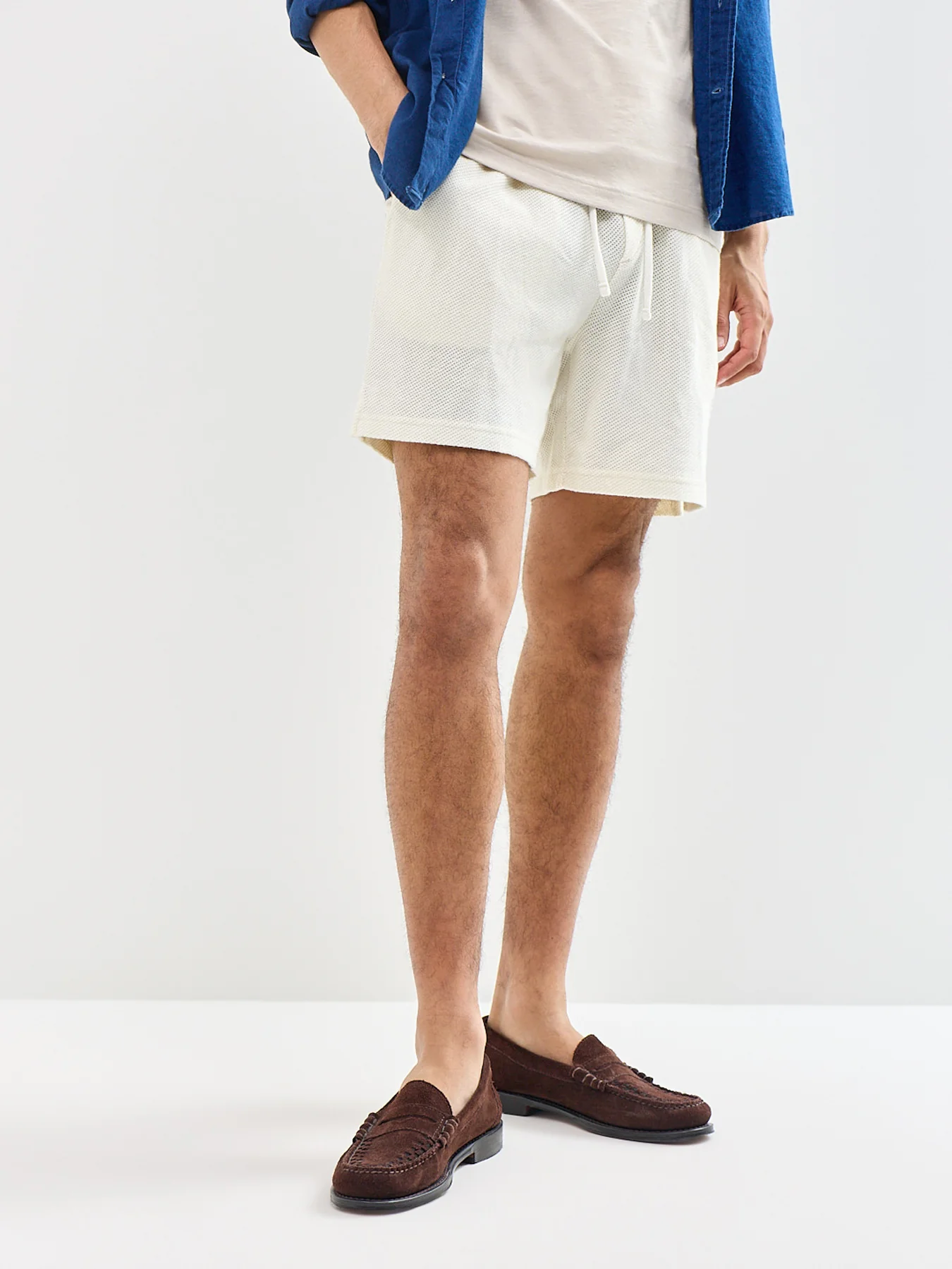 Knit Sweat Shorts Cream - Image 4
