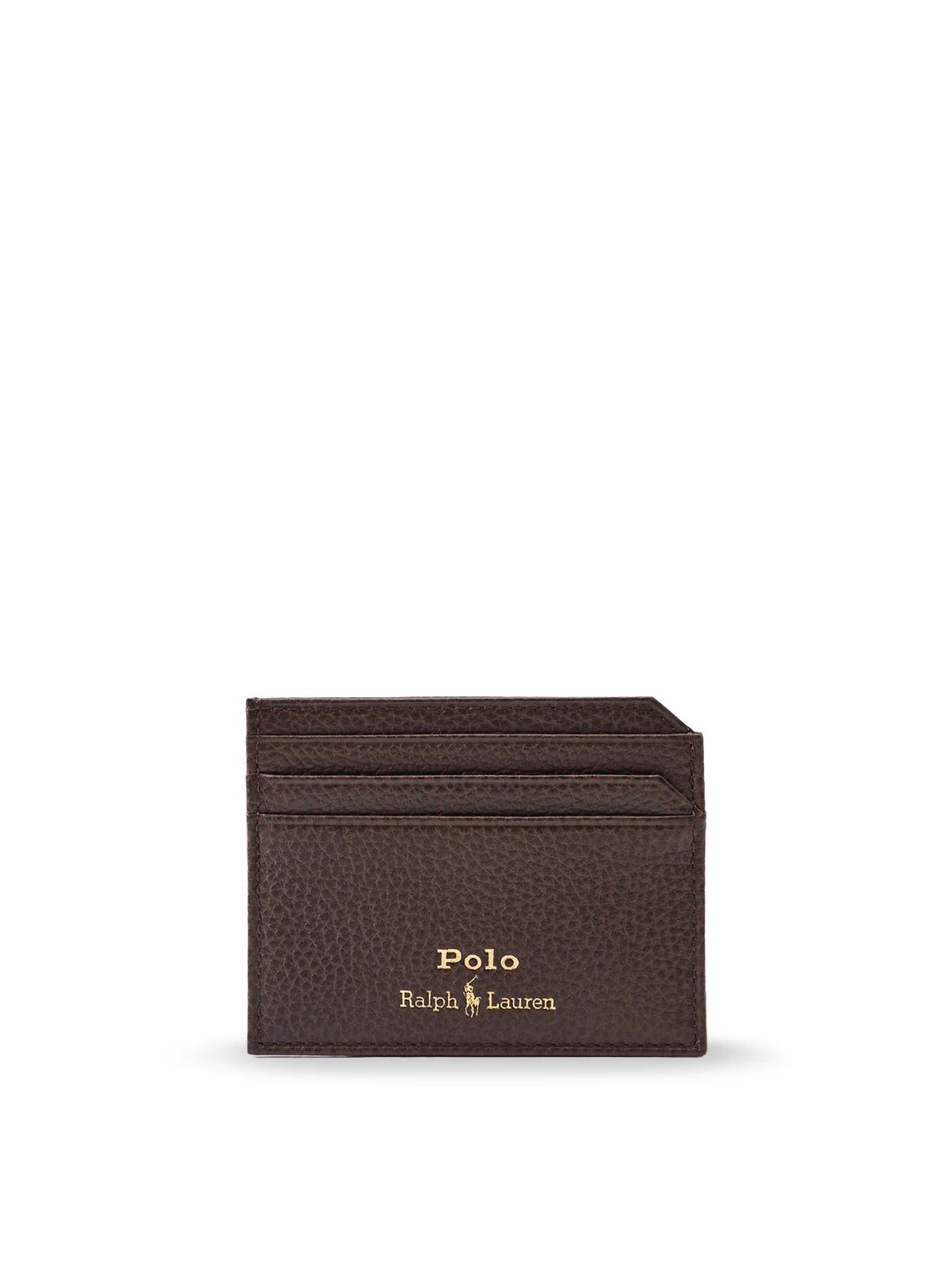 Pebble Leather Card Holder Dark Brown