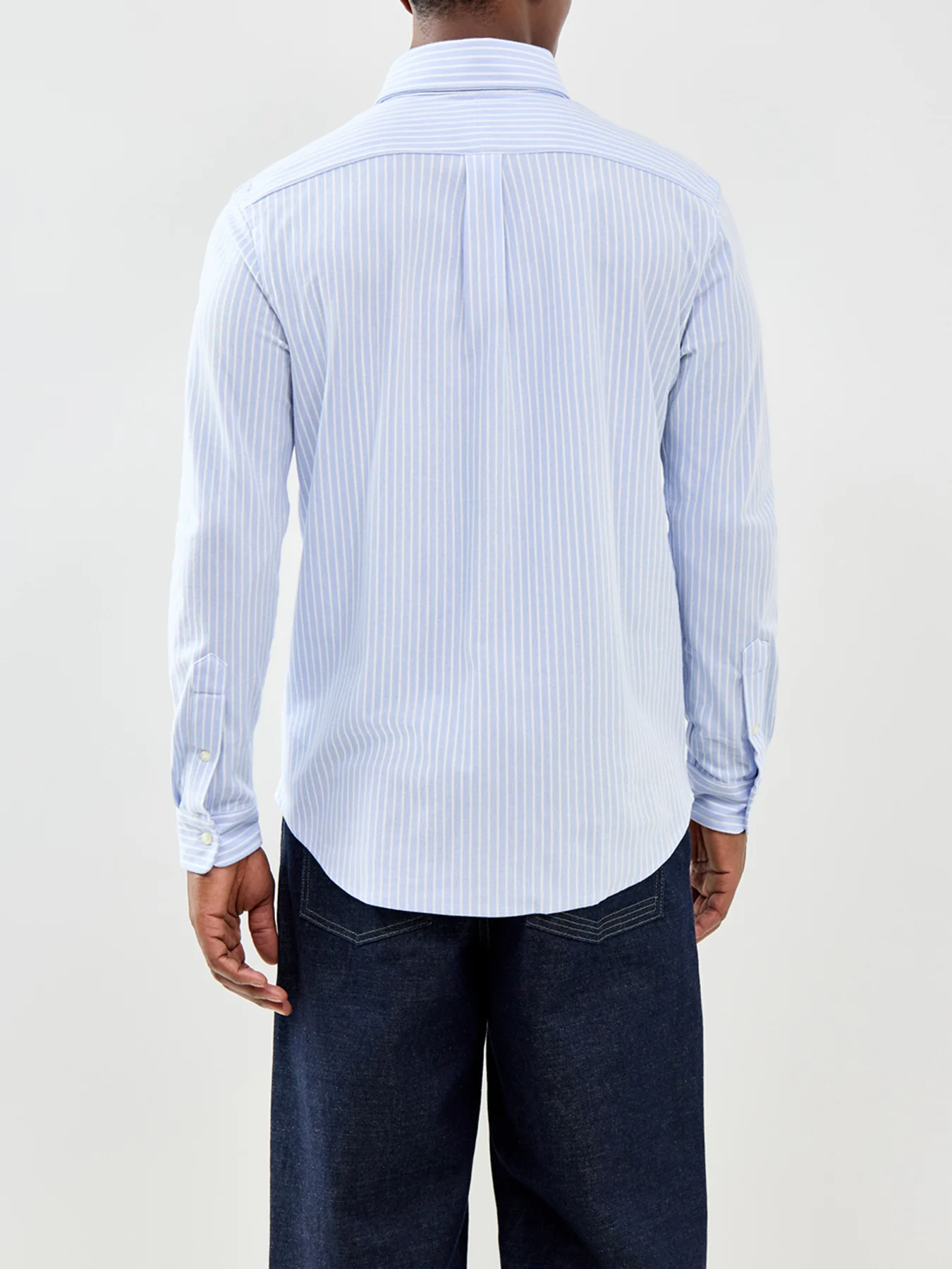 Piqué Knit Stripe Shirt Blue - Image 4