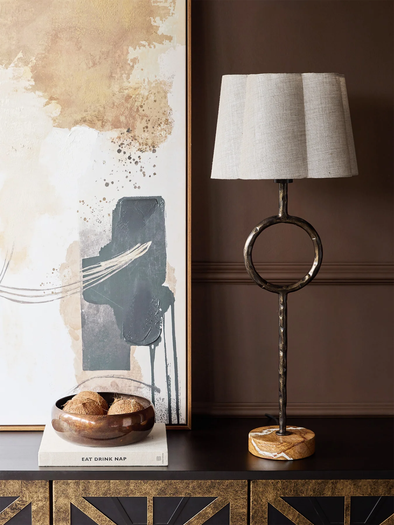 Rutland Table Lamp Brown - Image 2