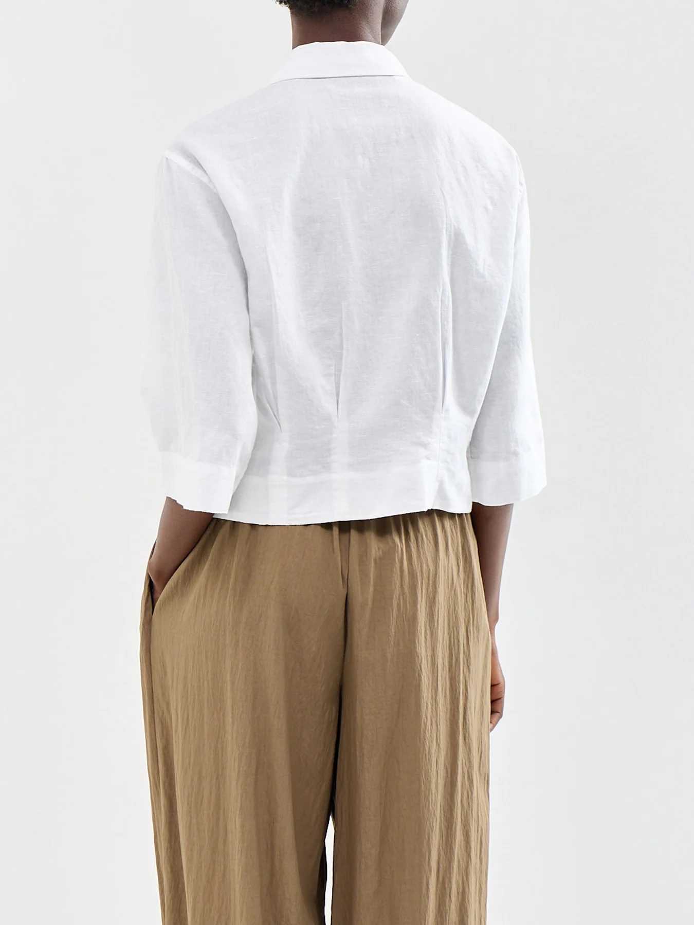 Cleo Cropped Shirt White - Image 5