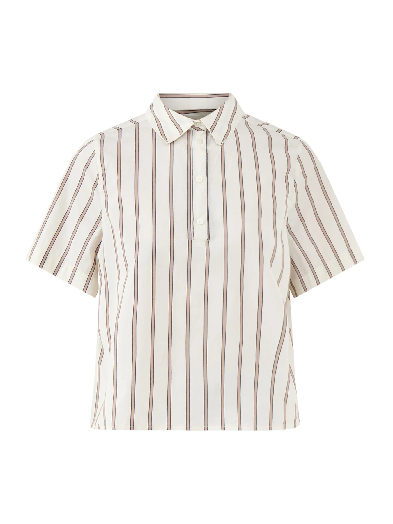 Gina Relaxed Crochet Edge Polo Top