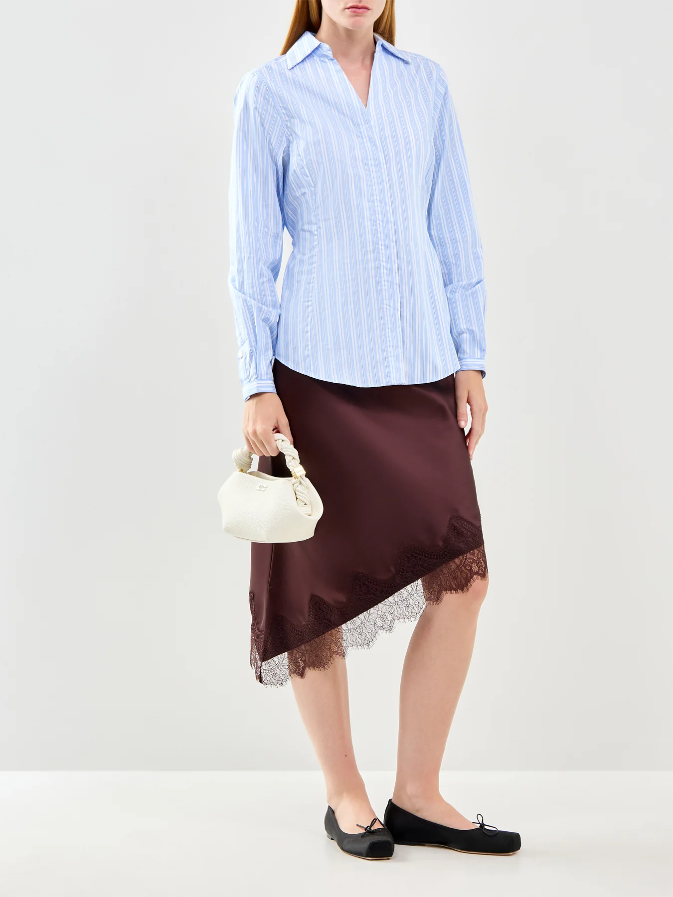Helga Regular Long Sleeve Tie Shirt Blue - Image 2