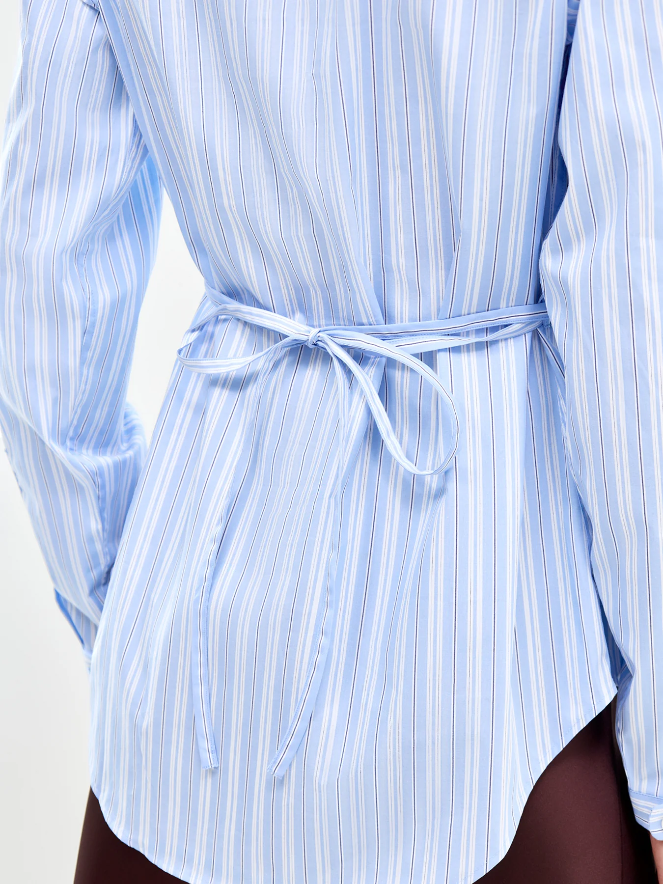 Helga Regular Long Sleeve Tie Shirt Blue - Image 3