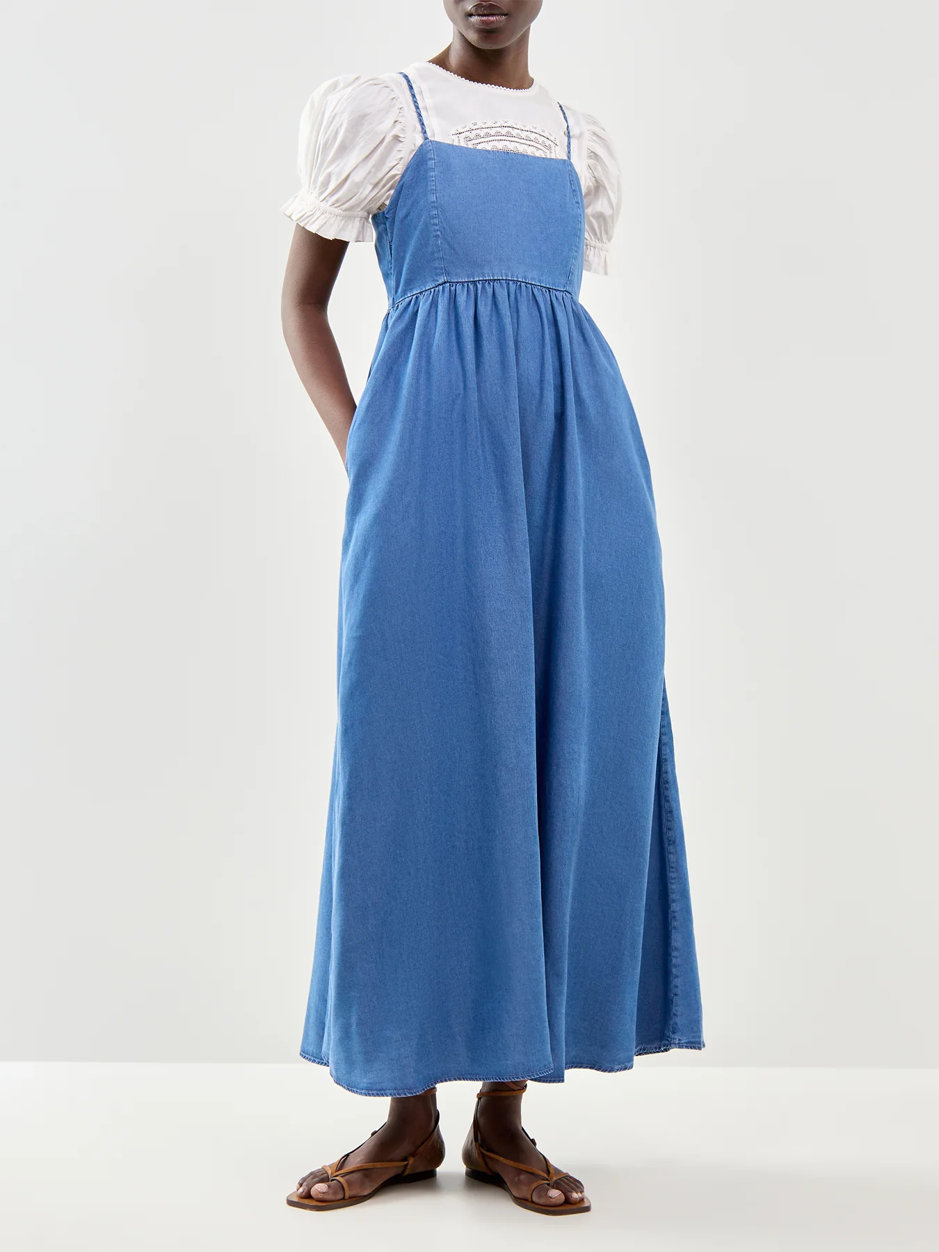 Janna Sleeveless Ankle Dress Blue - Image 4