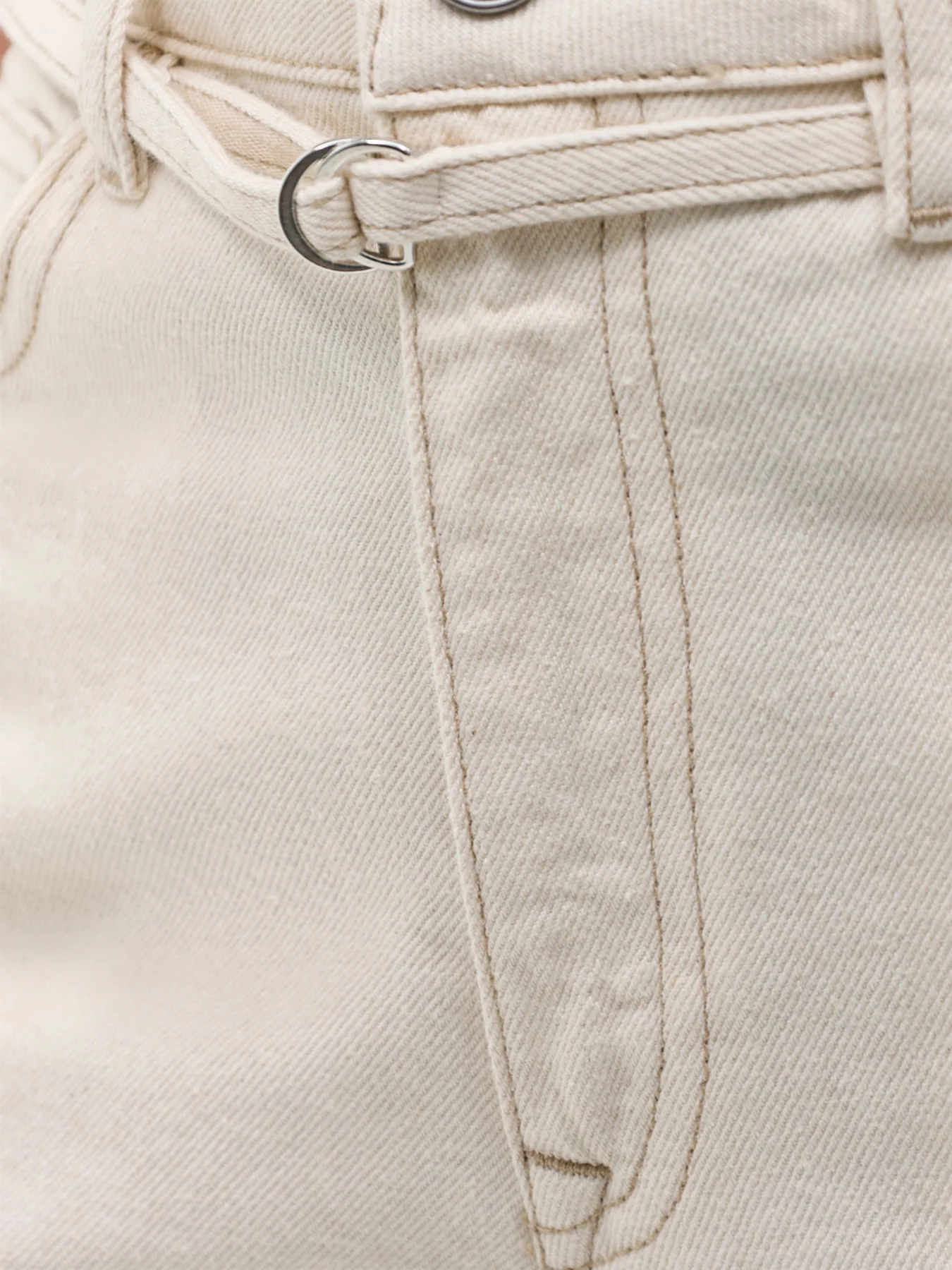 Tenna Bermuda Denim Shorts Beige - Image 3