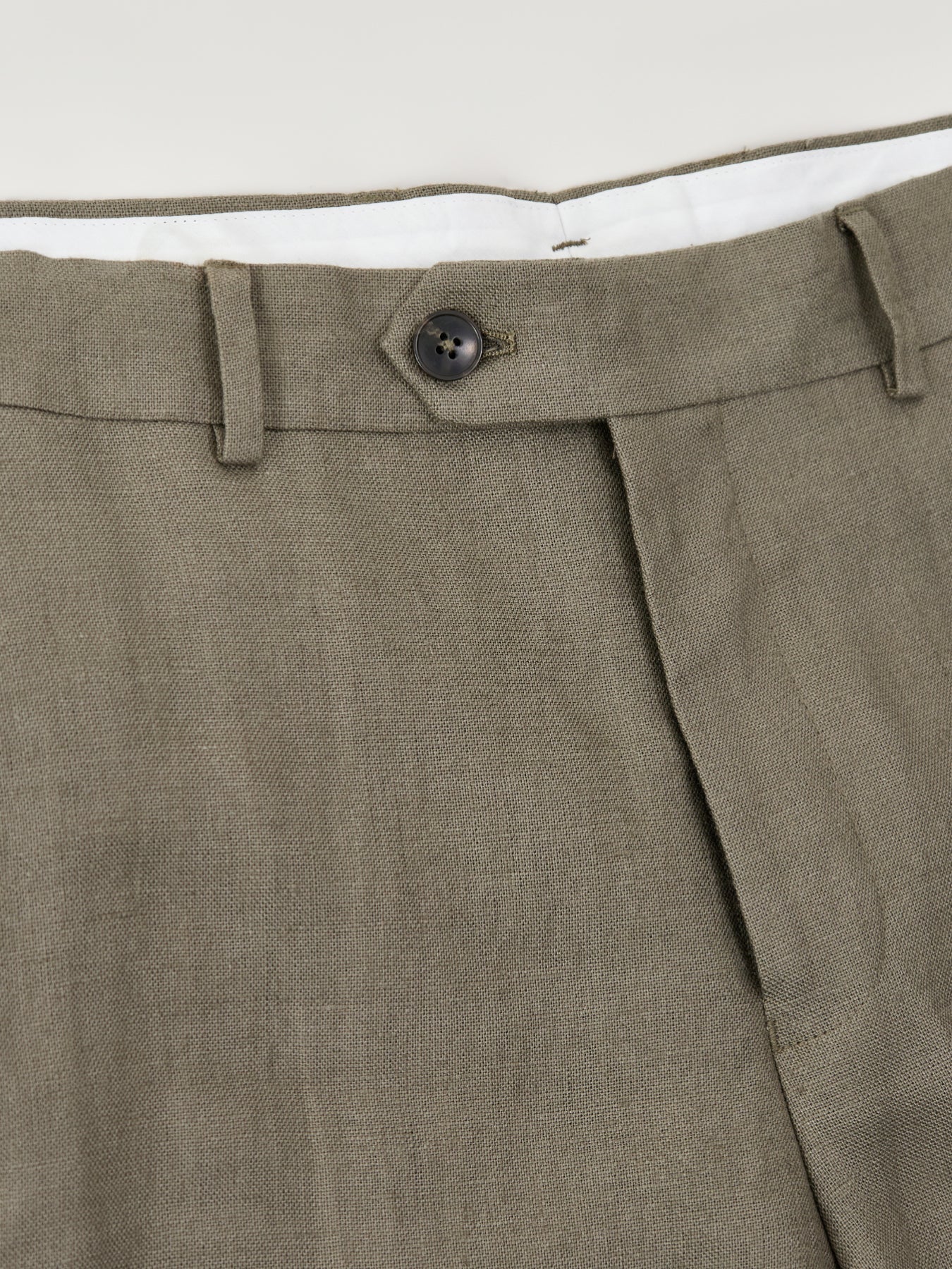 Baird Linen Trousers Olive - Image 3