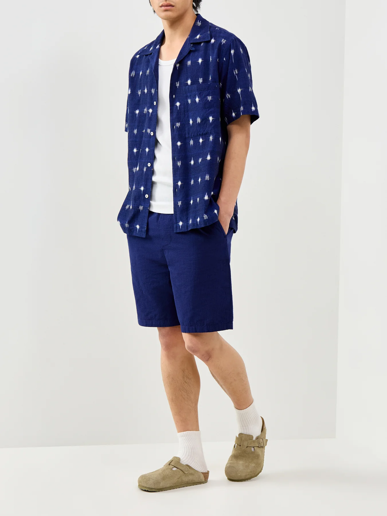 Stuart Seersucker Shorts Navy - Image 2