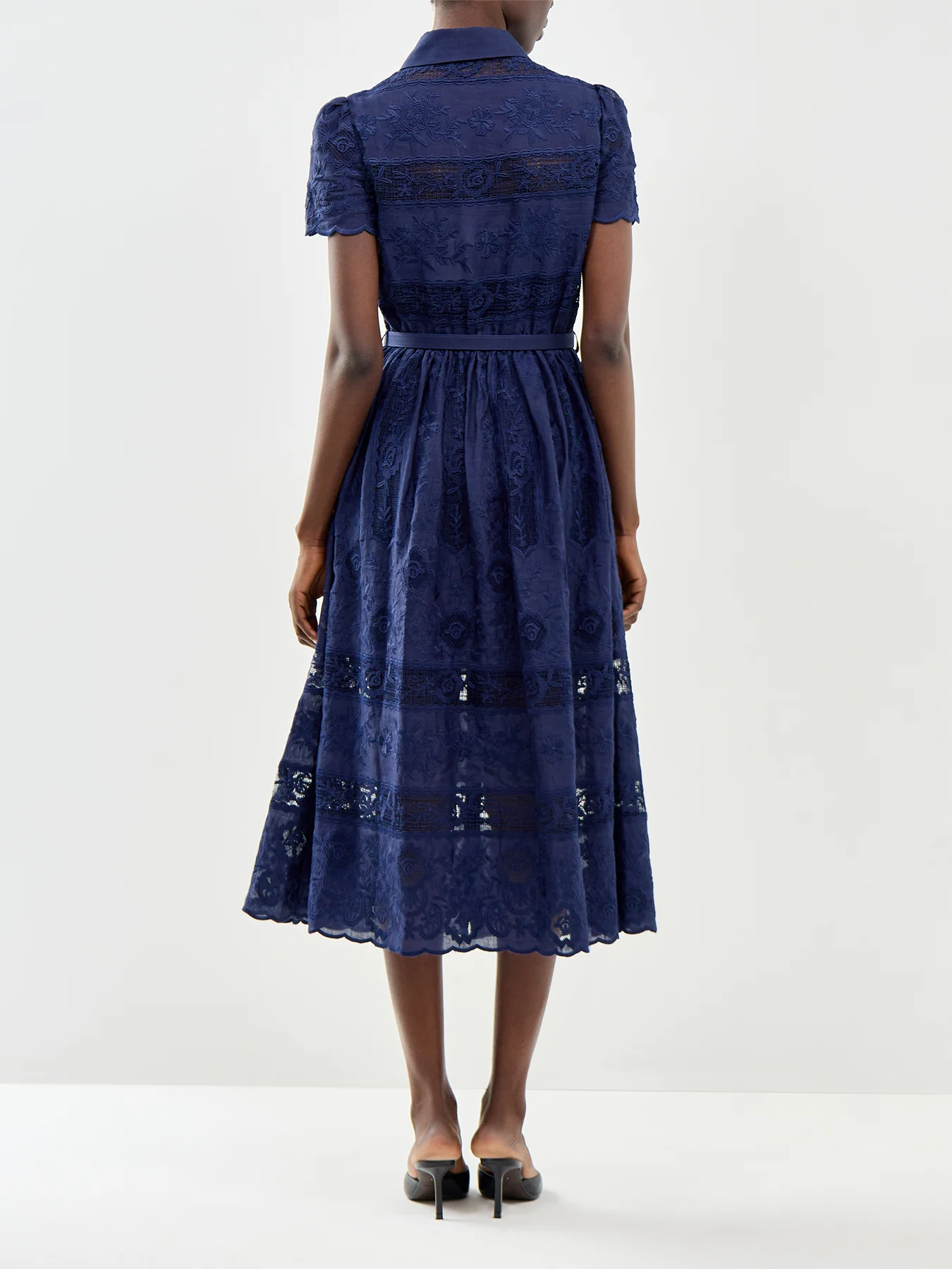 Collared Ramie Midi Dress - Image 5