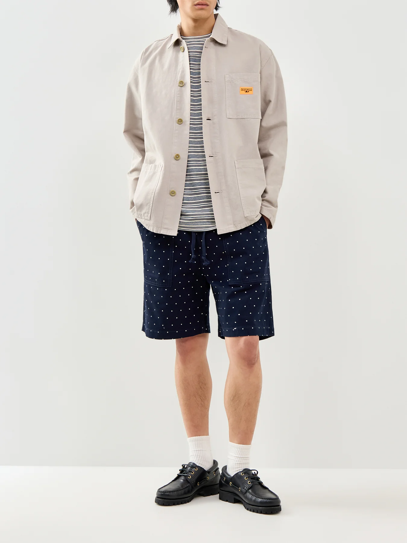 Polka Dot Chef Shorts Navy - Image 2