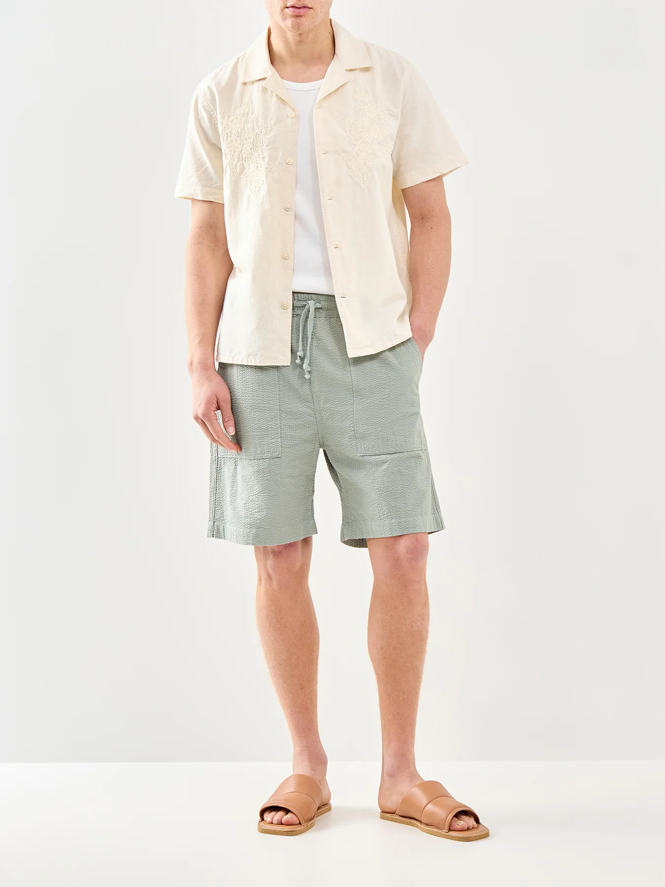 Seersucker Chef Shorts Green - Image 2