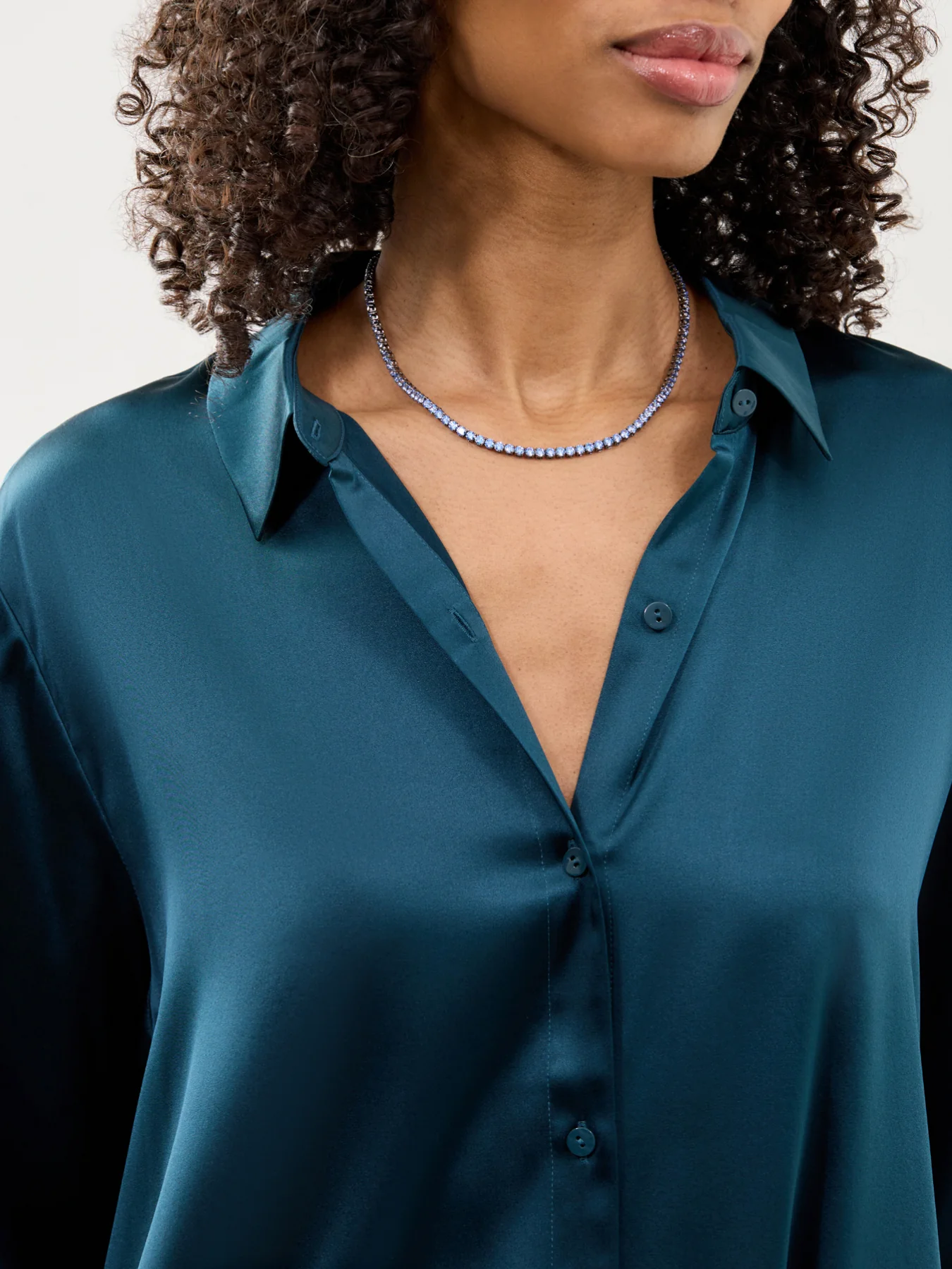 Crystal Tennis Necklace Blue - Image 2