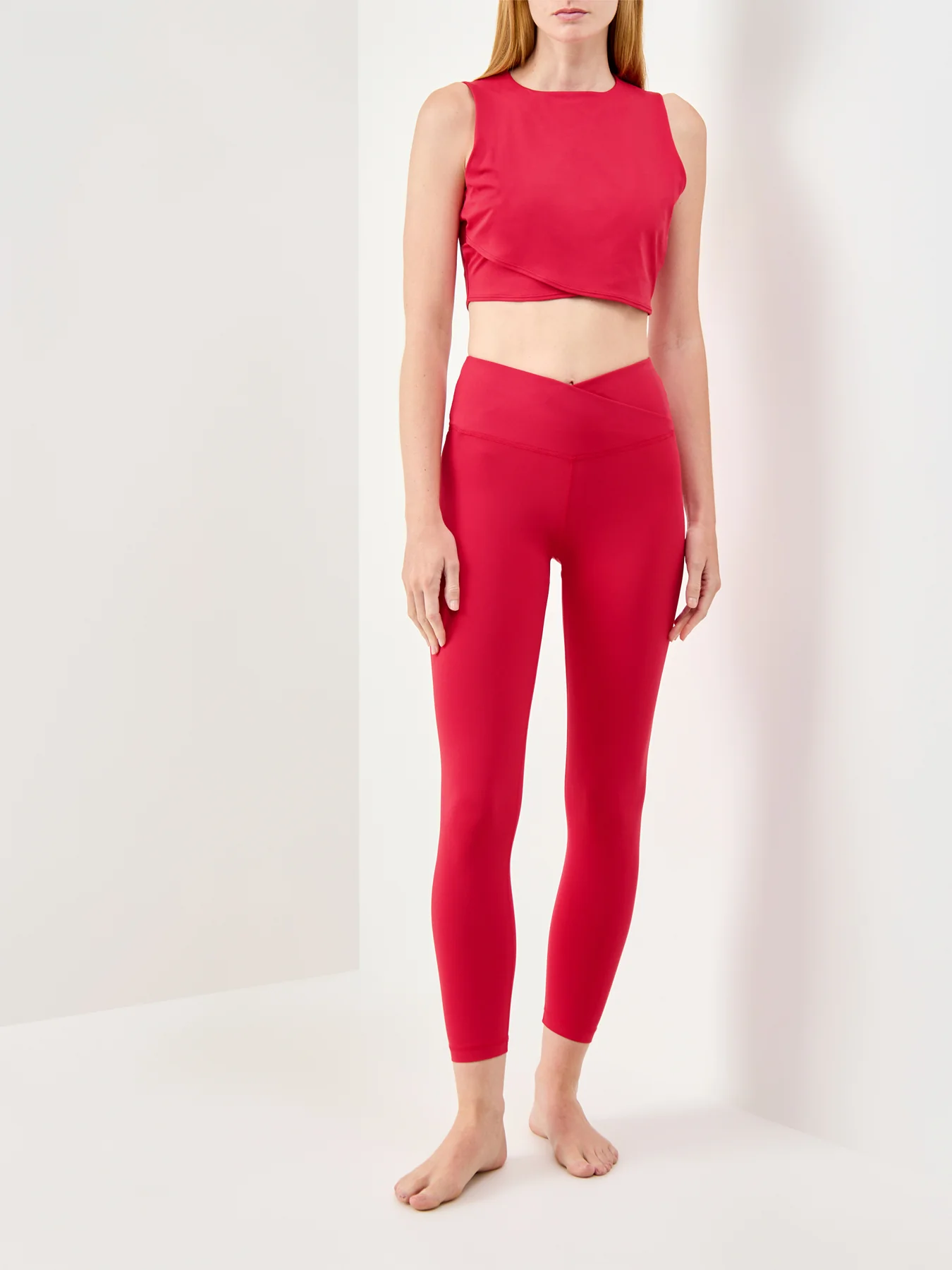 All Day 7/8 Wrap Waist Leggings Red - Image 2
