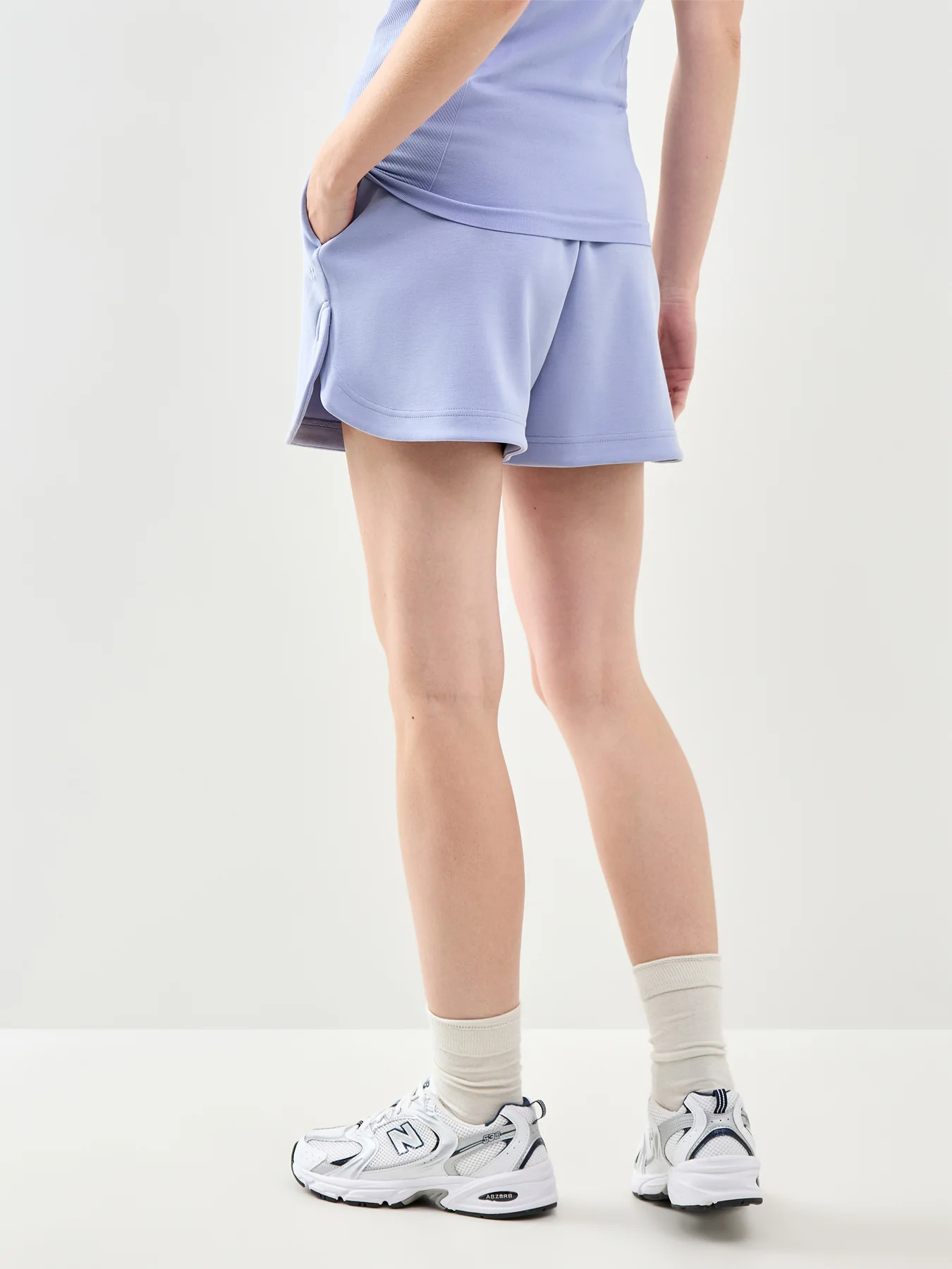 Sand Wash CloudWeight High Waisted Shorts Blue - Image 5