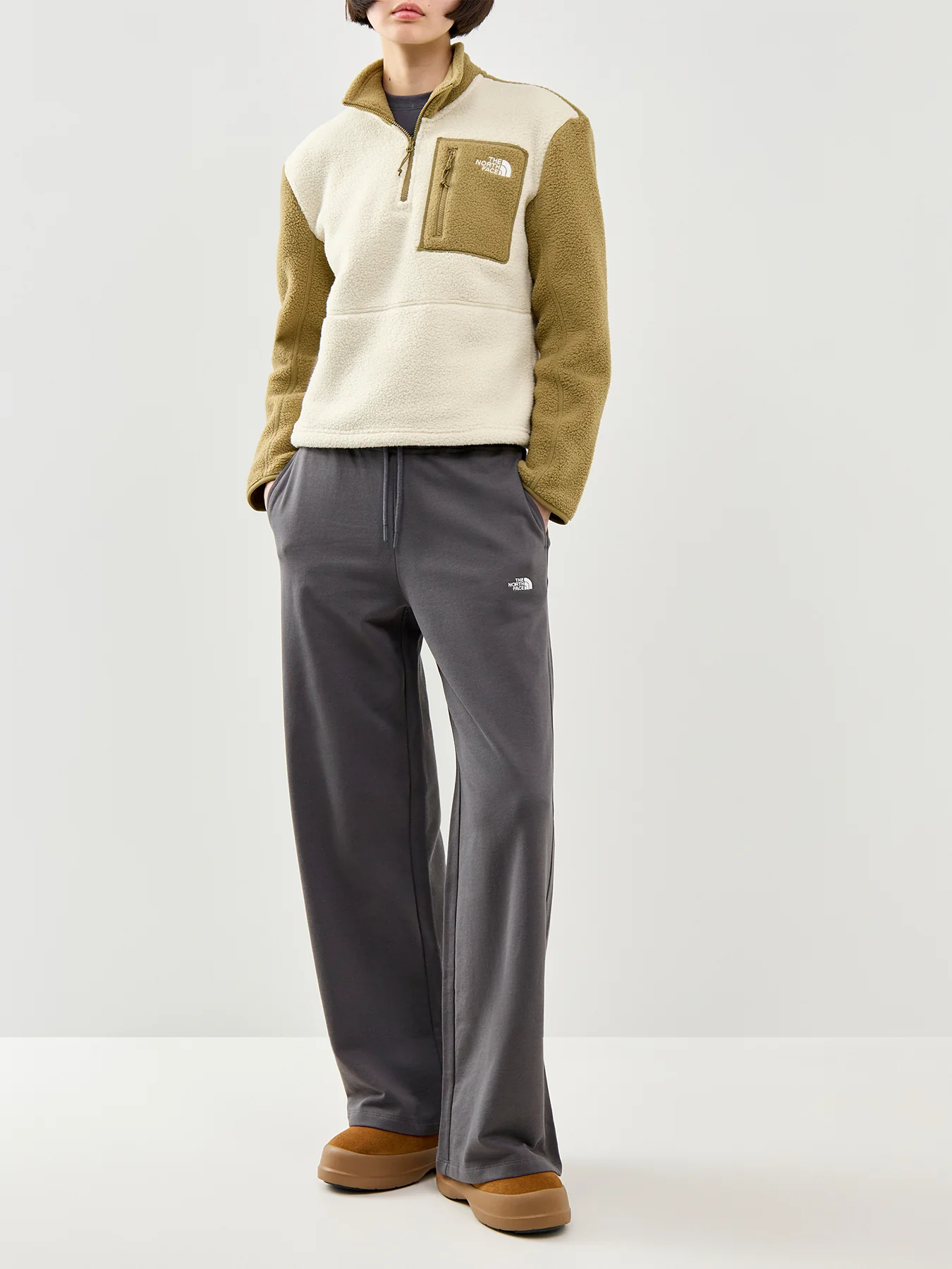 Essential Wide Leg Joggers Grey - Image 2
