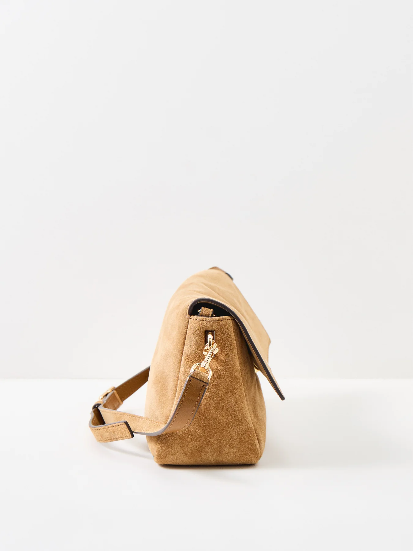 Charlie Suede Small Shoulder Bag Tan - Image 4
