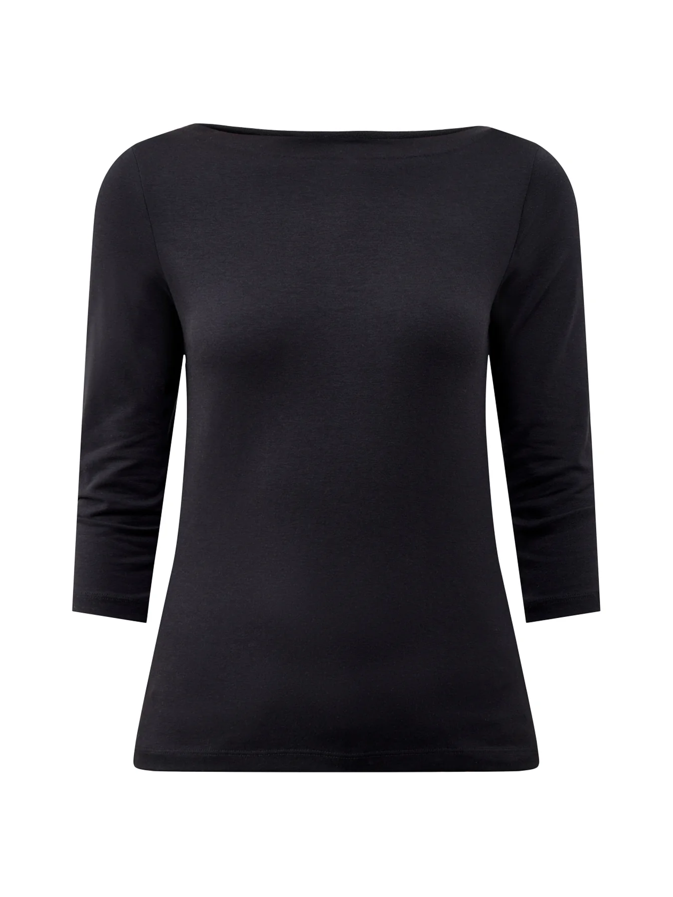 Panda Modal Three Quarter Sleeve Top Black