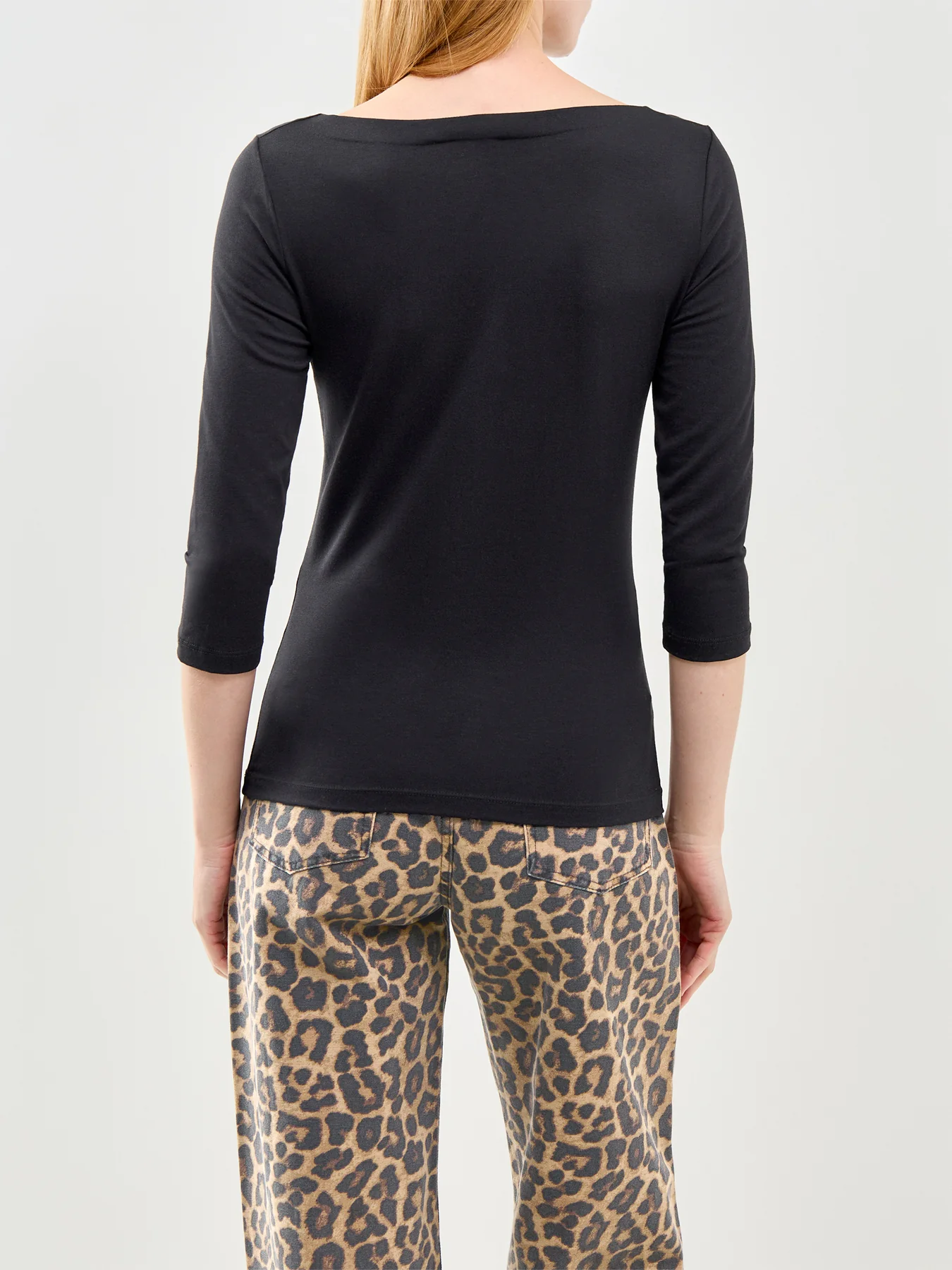 Panda Modal Three Quarter Sleeve Top Black - Image 5