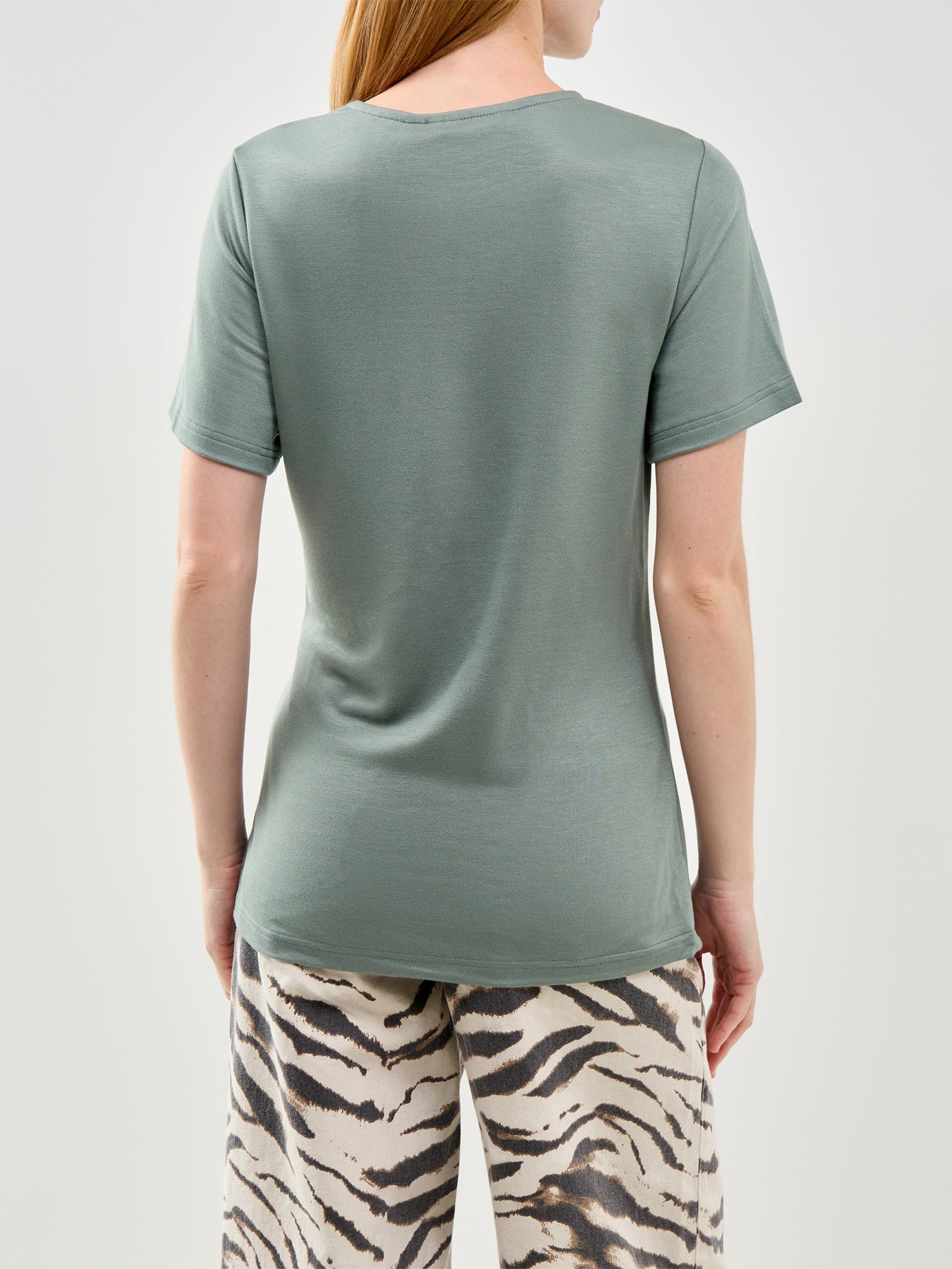 Vira Short Sleeve Midi Top Green - Image 5