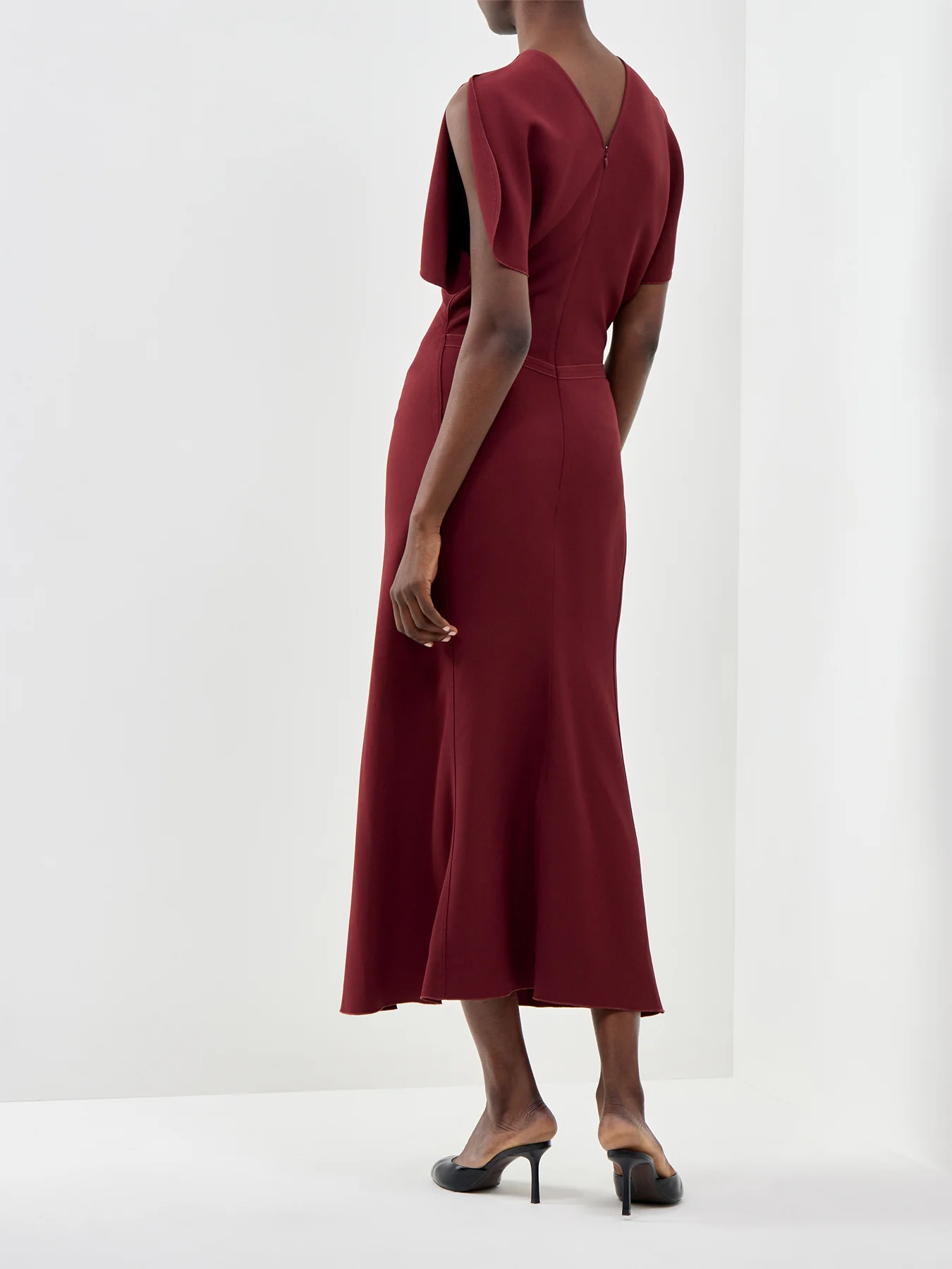 Bela Midi Dress Burgundy - Image 5