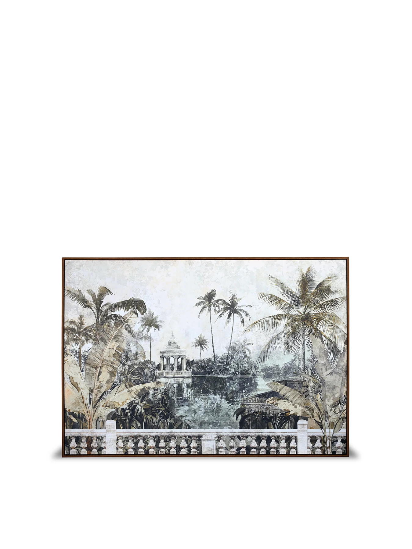 Vintage Lake Framed Canvas Wall Art 100x140cm Multi