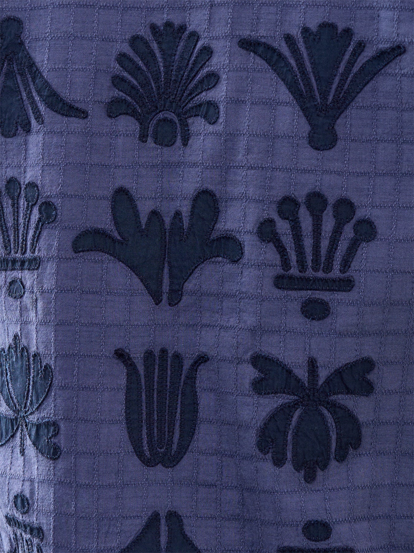 Curzon Grid Motif Appliqué Shirt Navy - Image 3