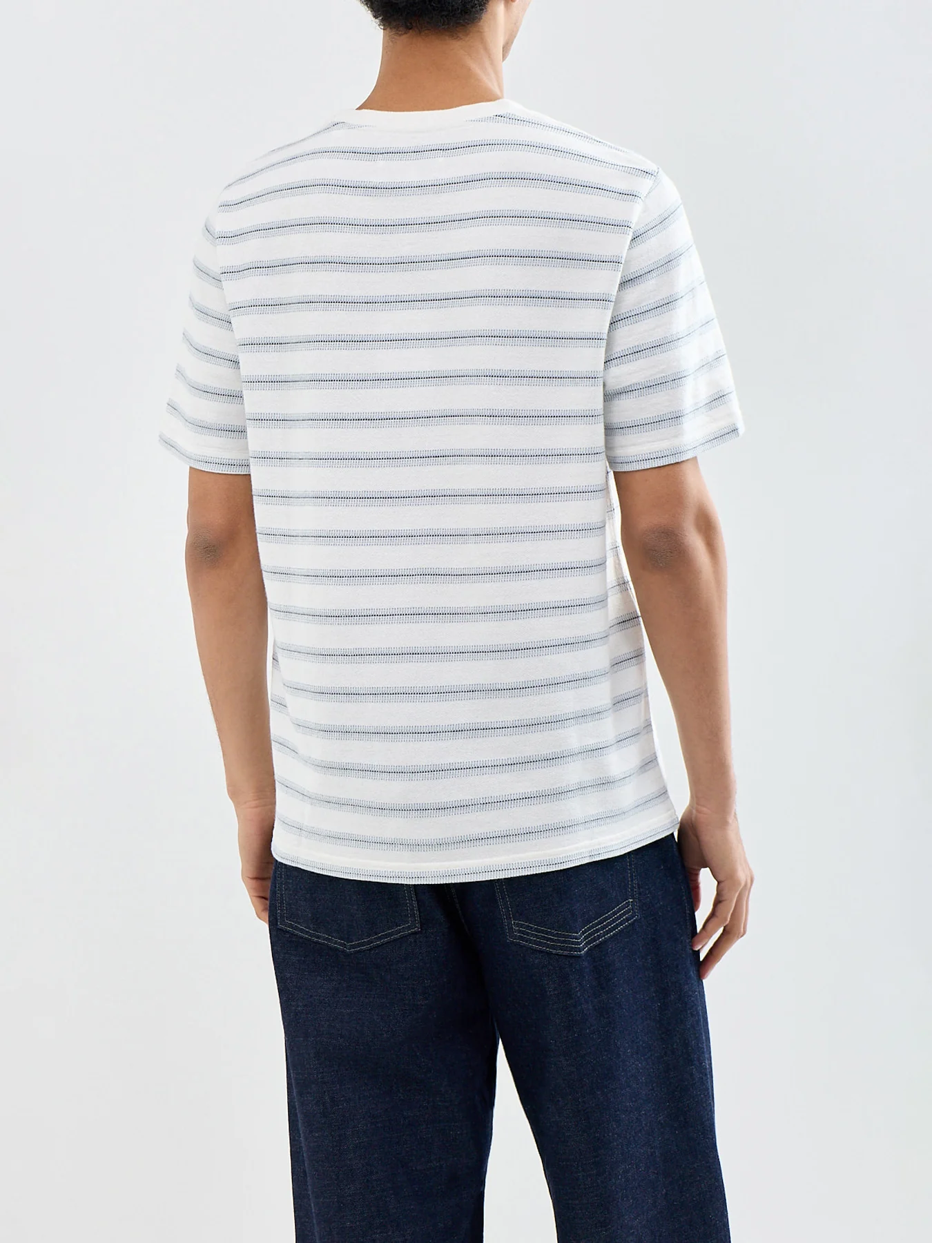 Dean Stitch Stripe T-Shirt White - Image 5