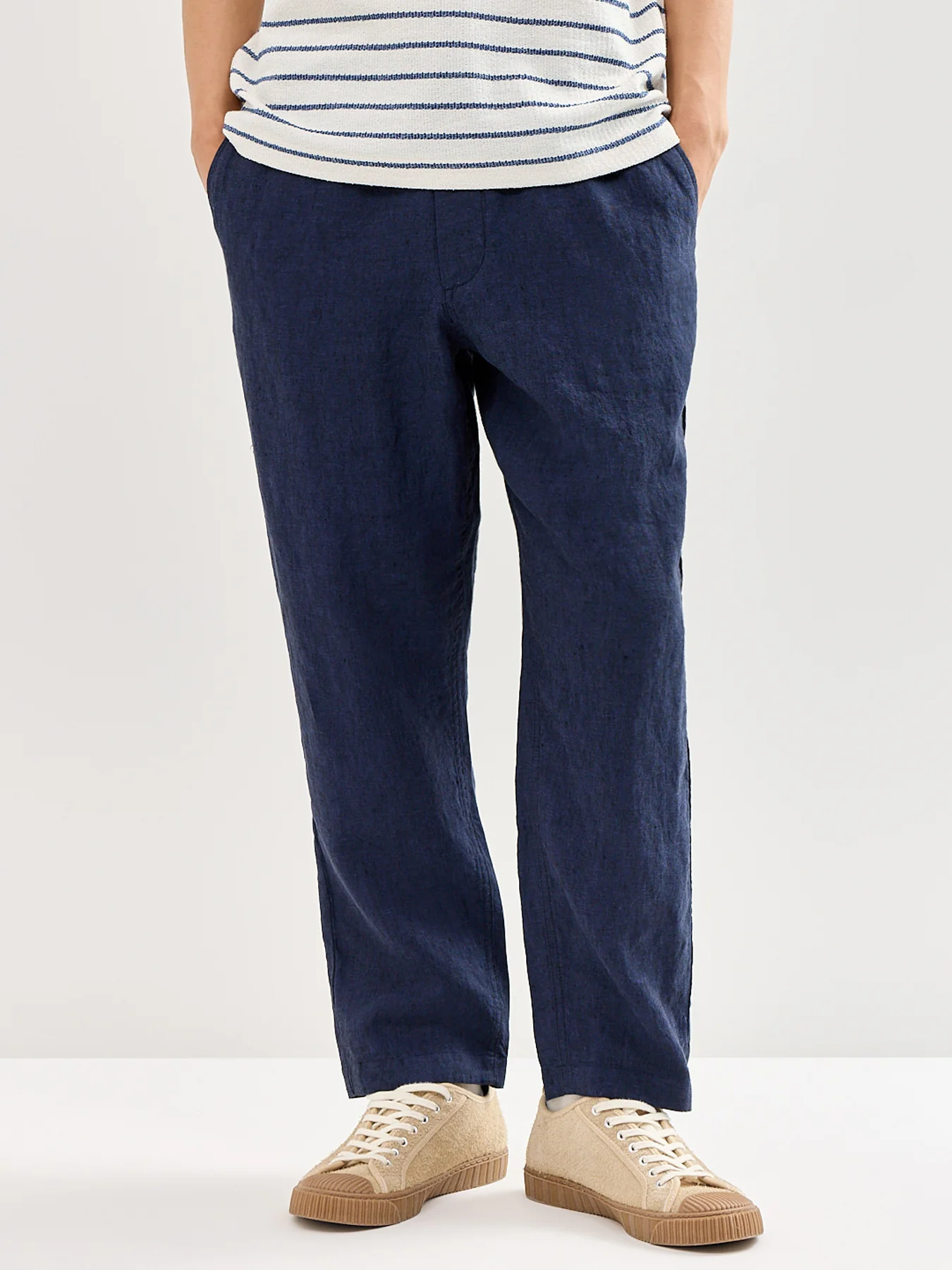 Kurt Linen Trousers Navy - Image 4