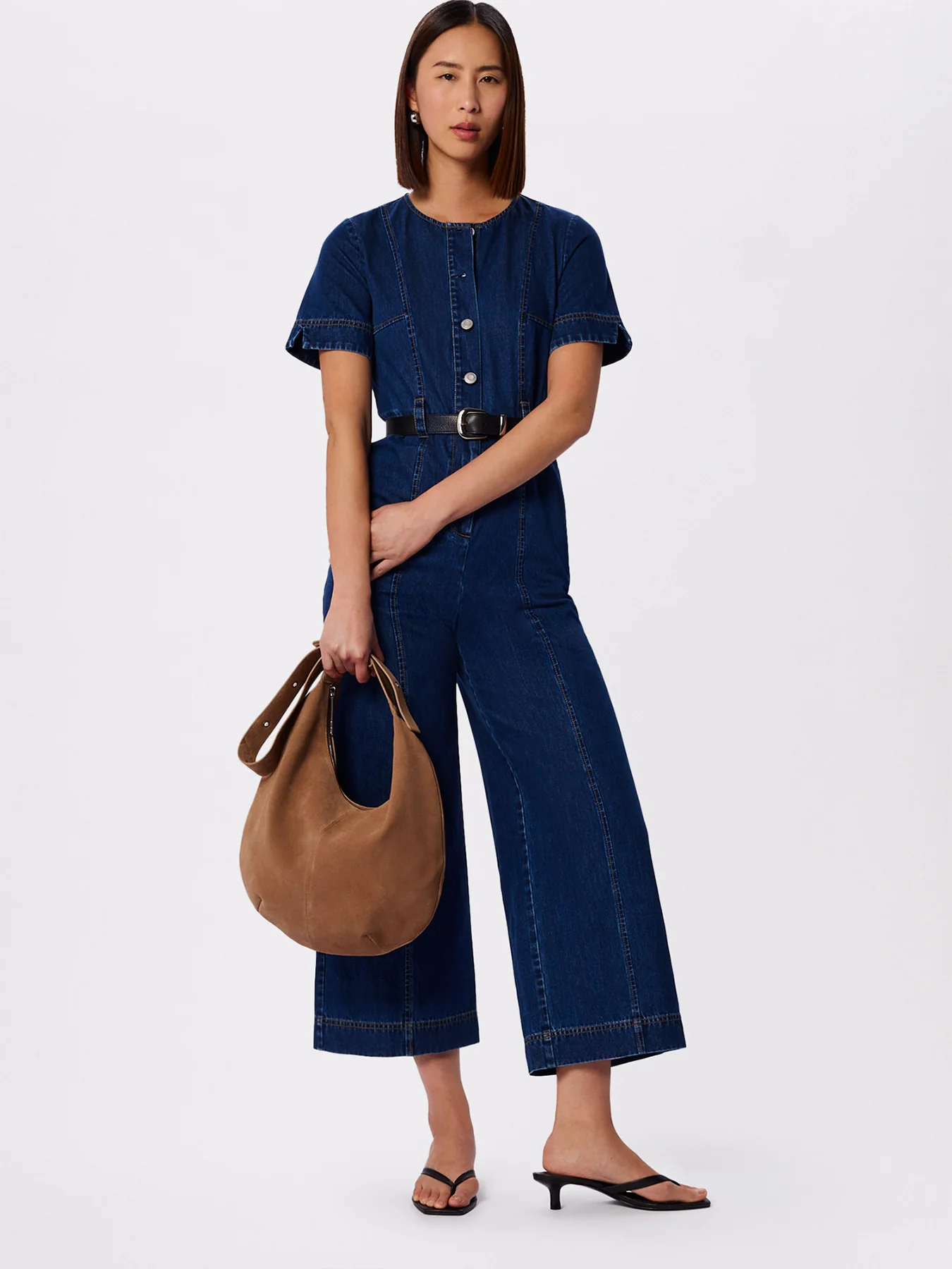 Button Down Jumpsuit Blue - Image 4