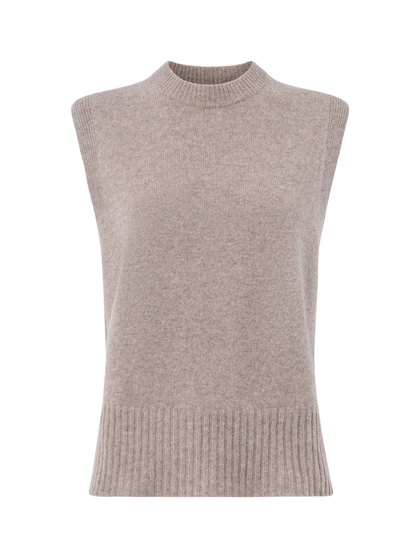 Wool Sleeveless Tank Beige