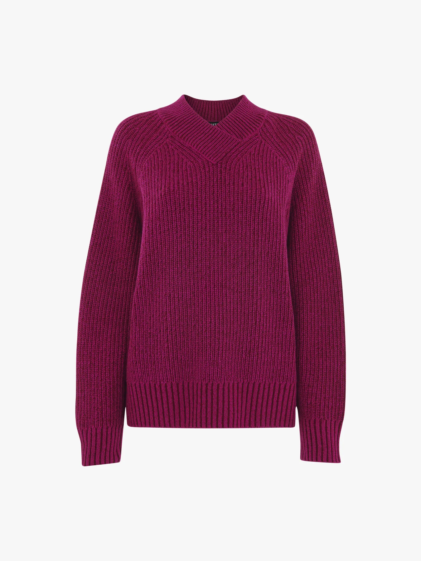 Plated Rib V Neck Jumper